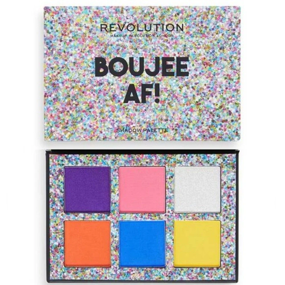 NIB Revolution Boujee AF 6 Shade Colorful Eyeshadow Palette Cruelty Free